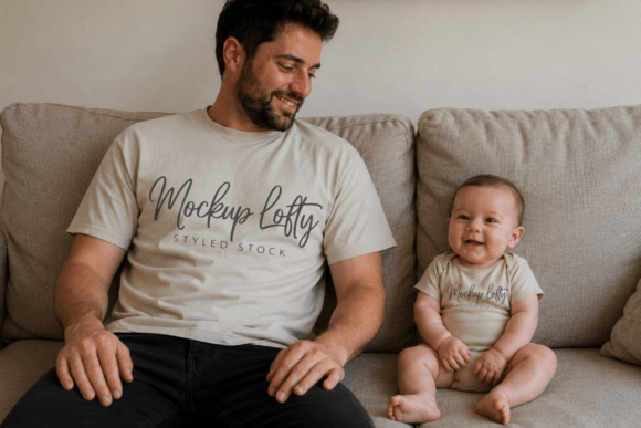 Download Daddy and Me Gildan 5000 Sand Mockup 14 - Premium Resources