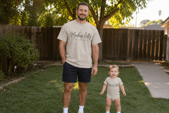 Download Daddy and Me Gildan 5000 Sand Mockup 18 - Premium Resources