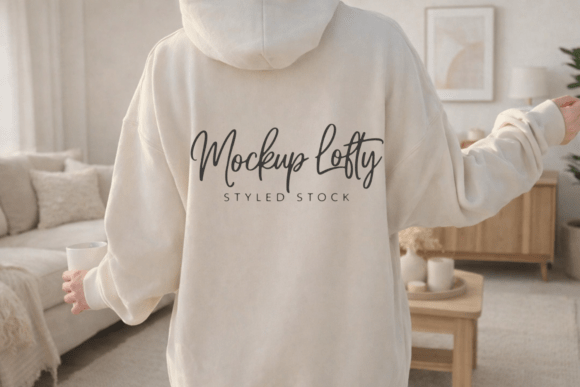 Download Back of Shirt Gildan 18500 Sand Mockup - Premium Resources