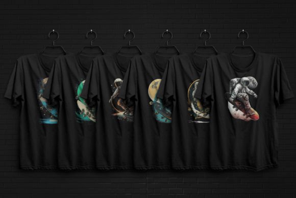 Download Astronaut Playing Skateboard T-shirt Set - Premium Resources